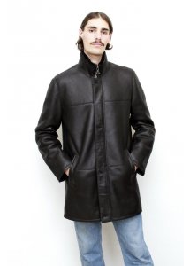 Manteau Peau Laine MURPHY GREGORI Noir